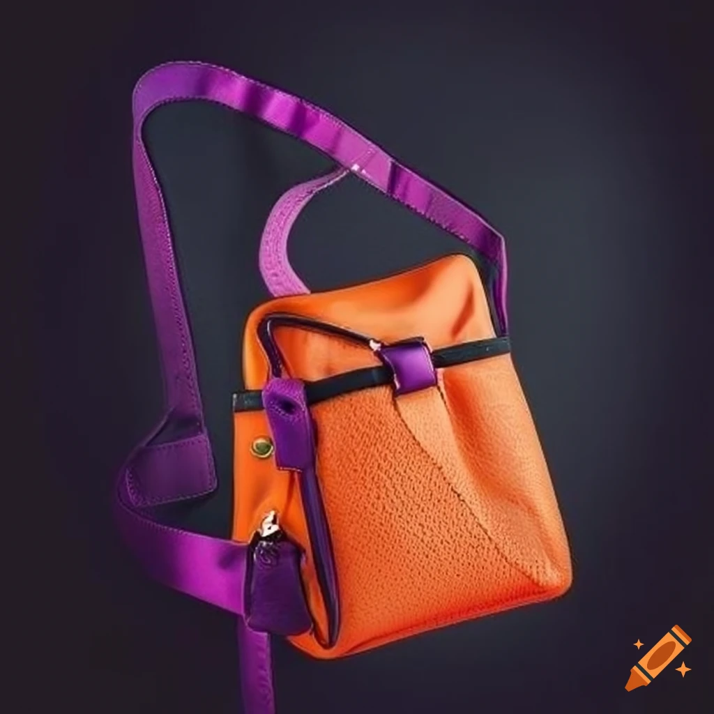 Stylish orange and purple cross body bag