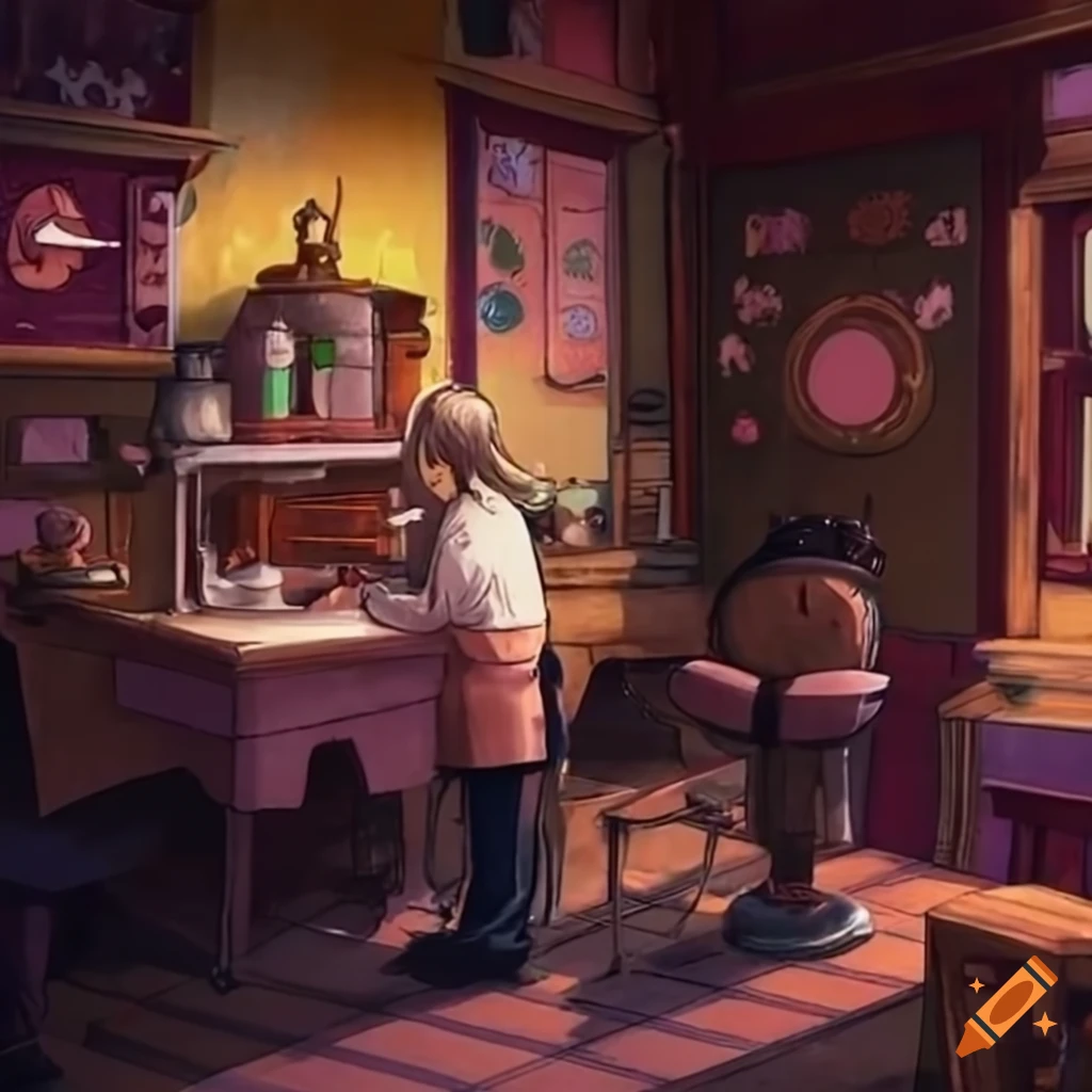 Intriguing mystery in an antique barbershop with a vintage atmosphere