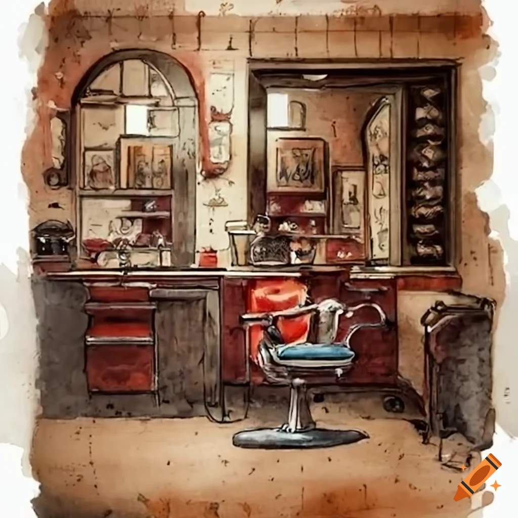 Intriguing mystery in an antique barbershop with a vintage atmosphere