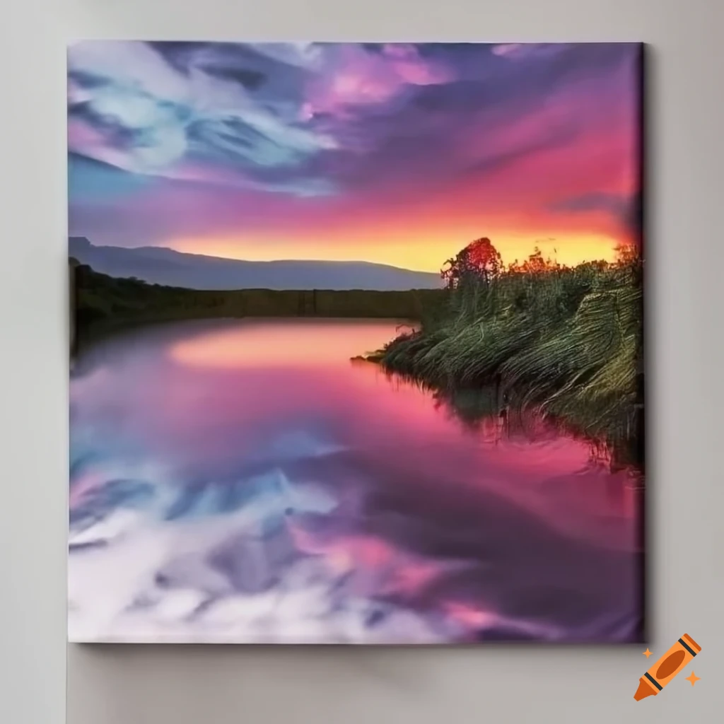 Floating canvas wrap art piece on Craiyon