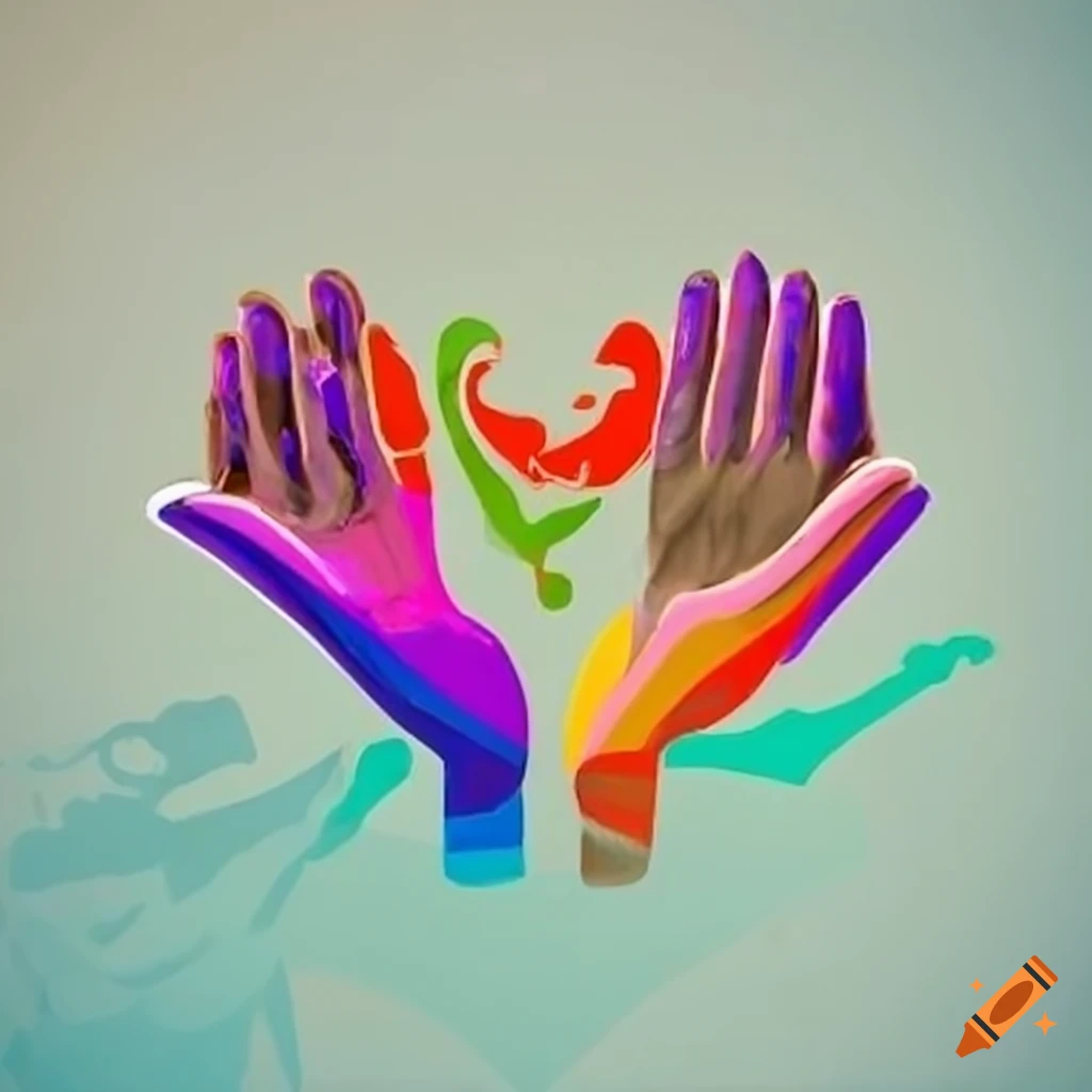 Logo of Helping Hands Community Center with clasped hands forming a heart shape
