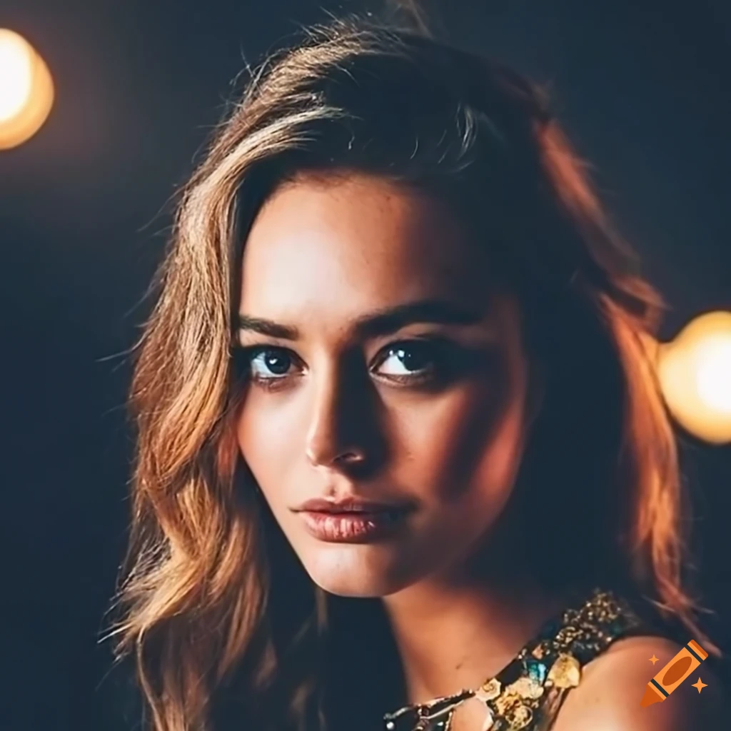 Close-up detailed shot with intricate skin and hair texture under dramatic lighting