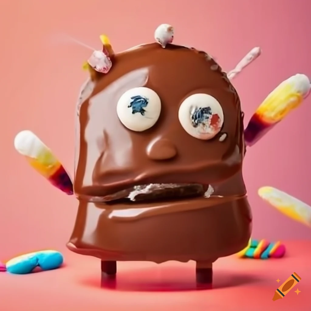 Playing in a candy chocolate factory on Craiyon