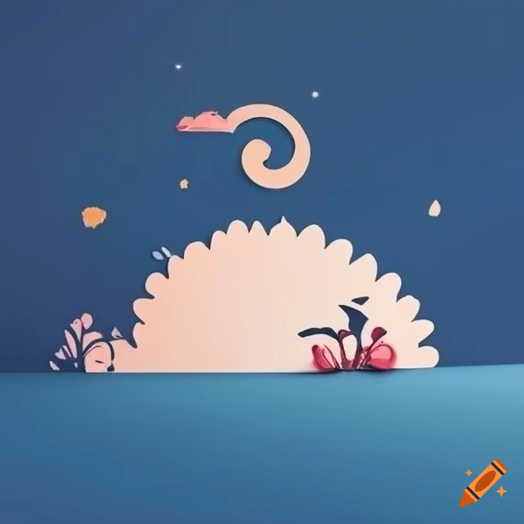 Minimalistic paper cut illustration about travelling and dreaming
