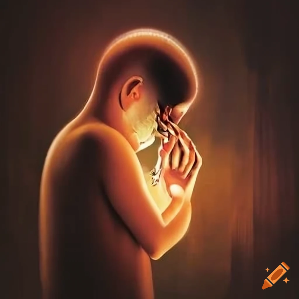 Spiritual figure in a prayerful pose