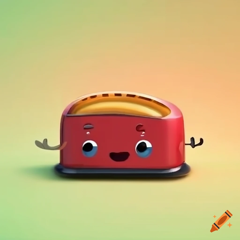 Cute animated toaster meditating