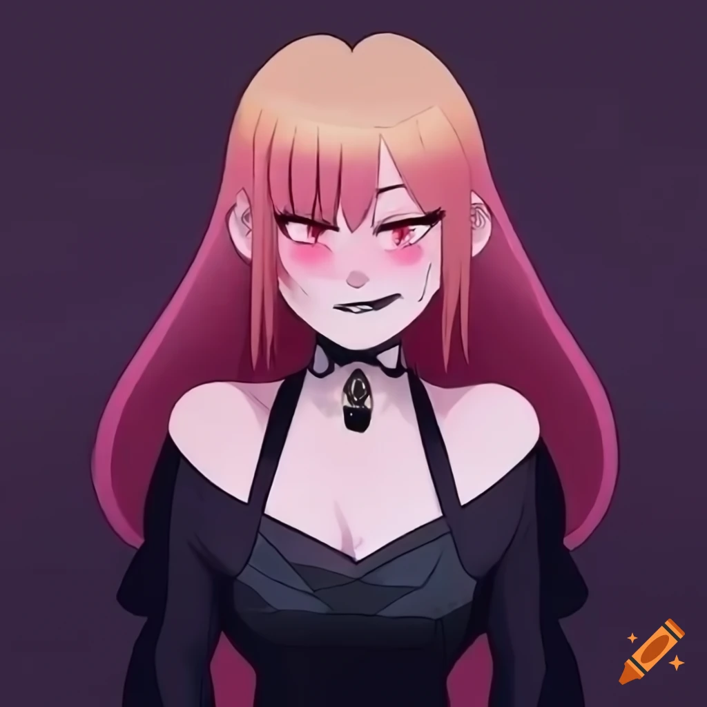 Goth Marin Kitagawa from Steven Universe in a priest outfit