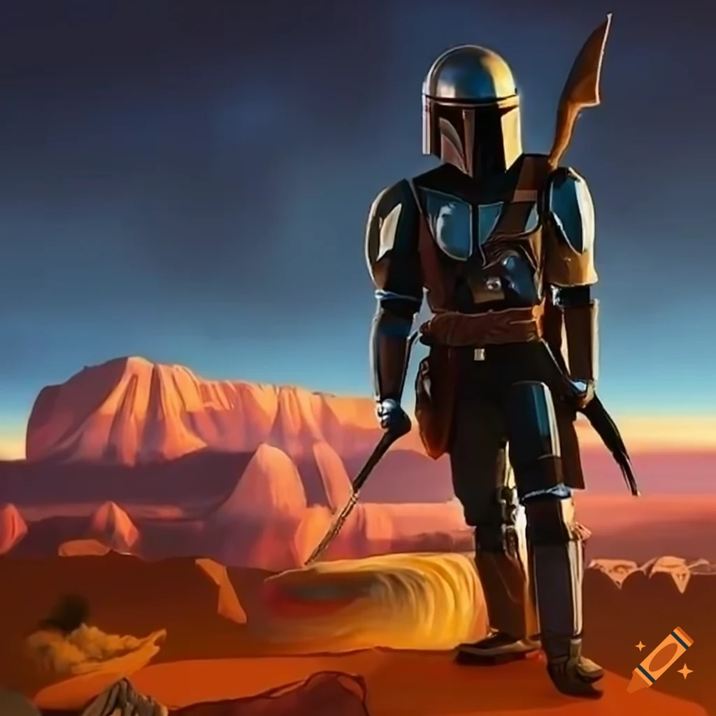 The mandalorian in arizona desert landscape with 'where's chi chi ...