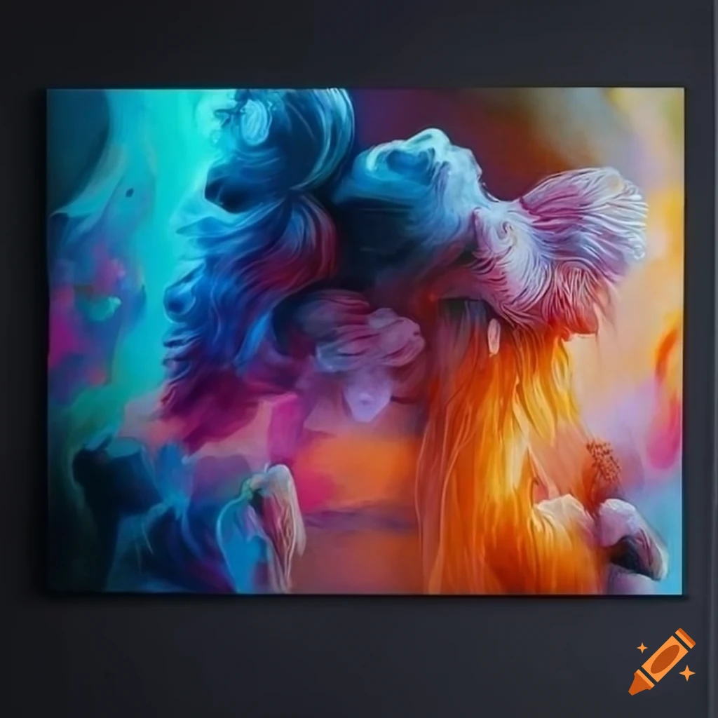 Floating canvas wrap art piece on Craiyon