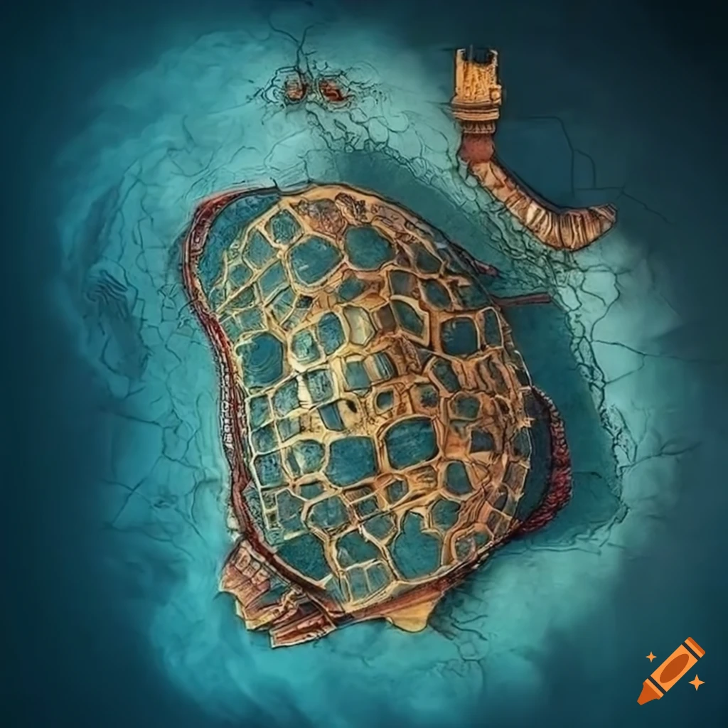 Geometric art piece of a turtle shell with Stockholm's castle map