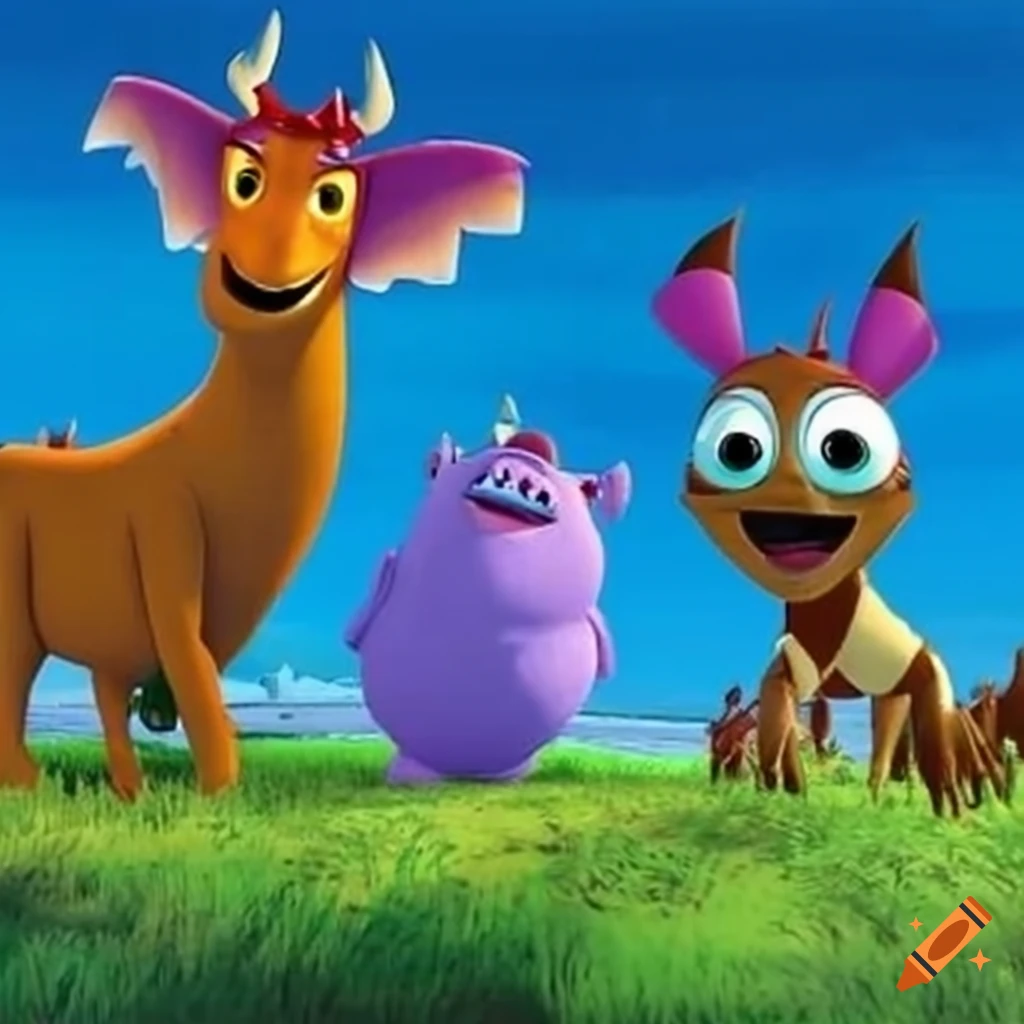 Promotional image for Tanzanian CGI animated series Sky Monsters from 1999