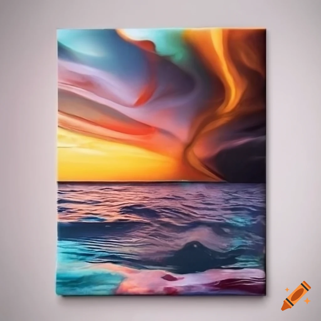 Floating canvas wrap displaying stunning beauty on Craiyon