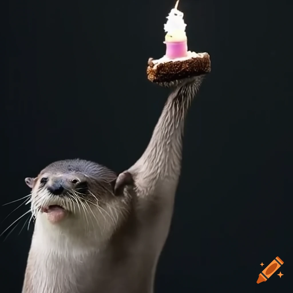 Otter celebrating her birthday