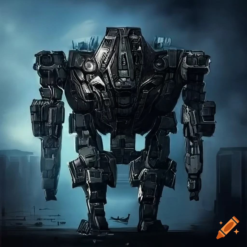Armored Mech on a floating canvas wrap