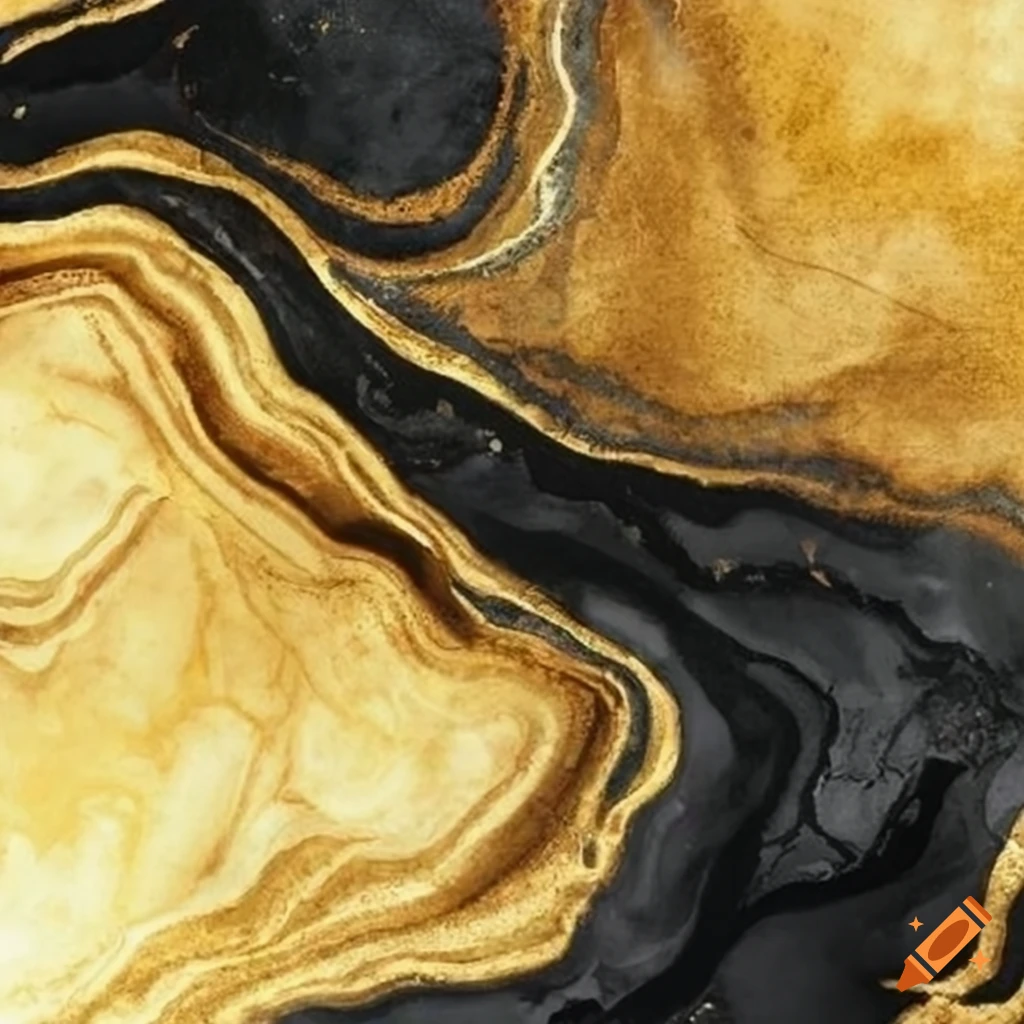 Textured marble in gold, black, and gray watercolor