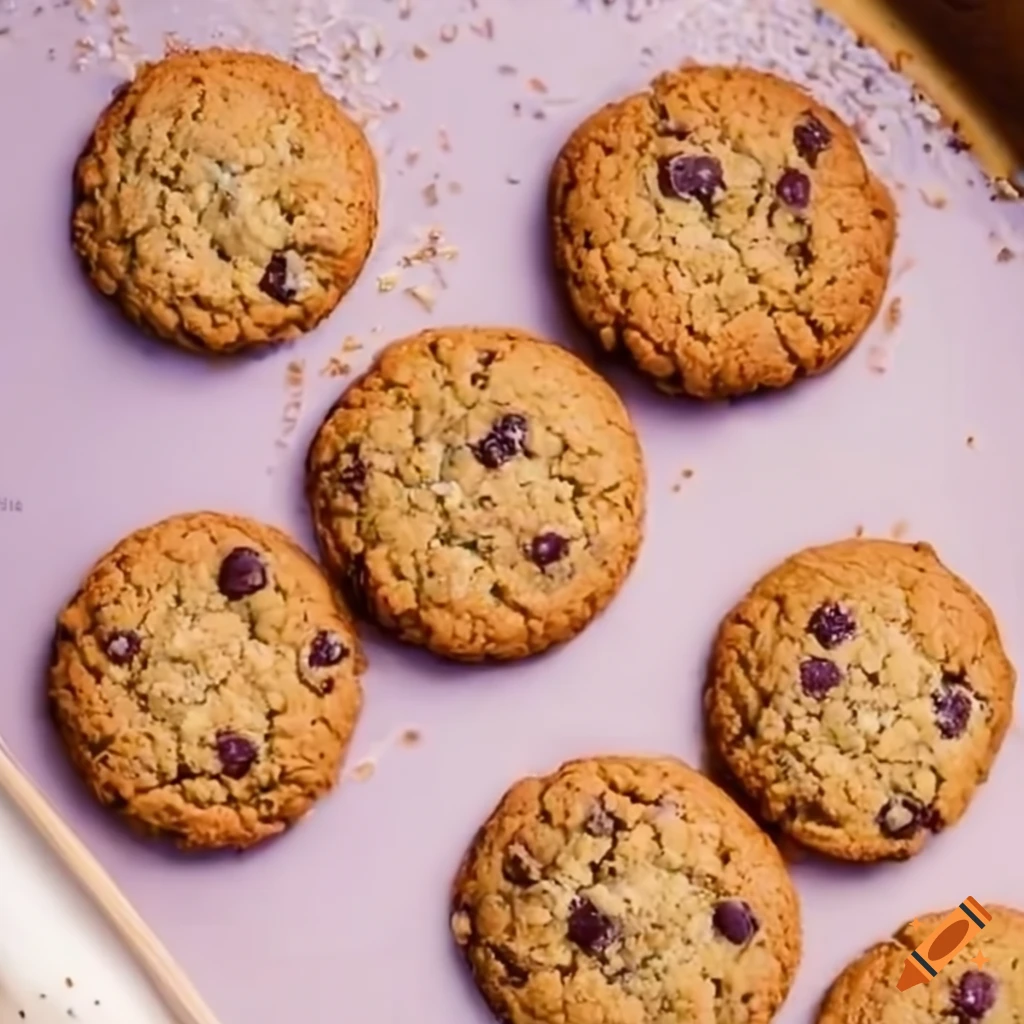 Oatmeal cookies with lavender filling in a box