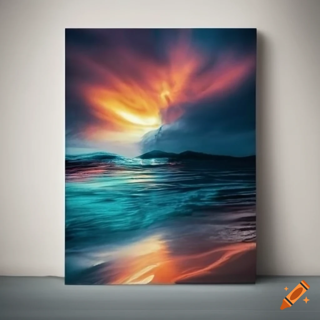 Floating canvas wrap with stunning beauty on Craiyon