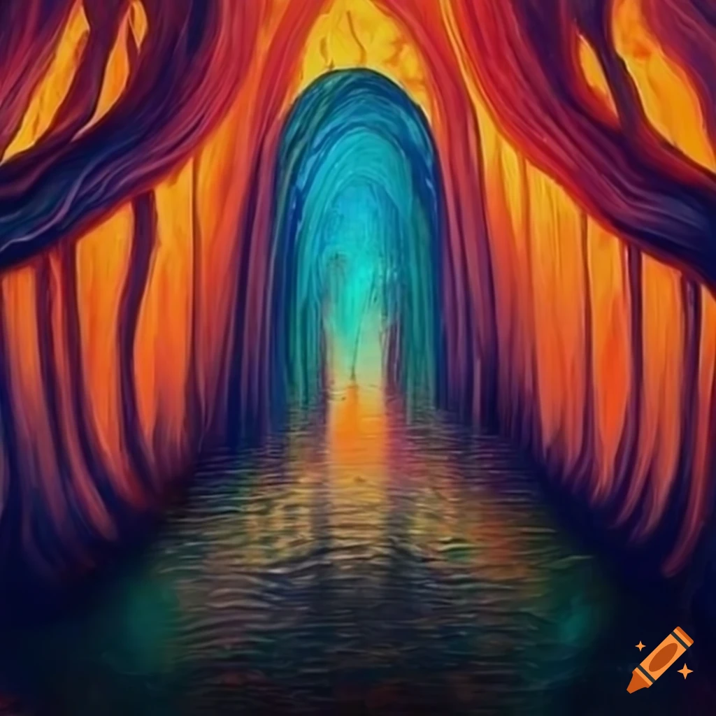 Illusionistic painting creating a deceptive reality