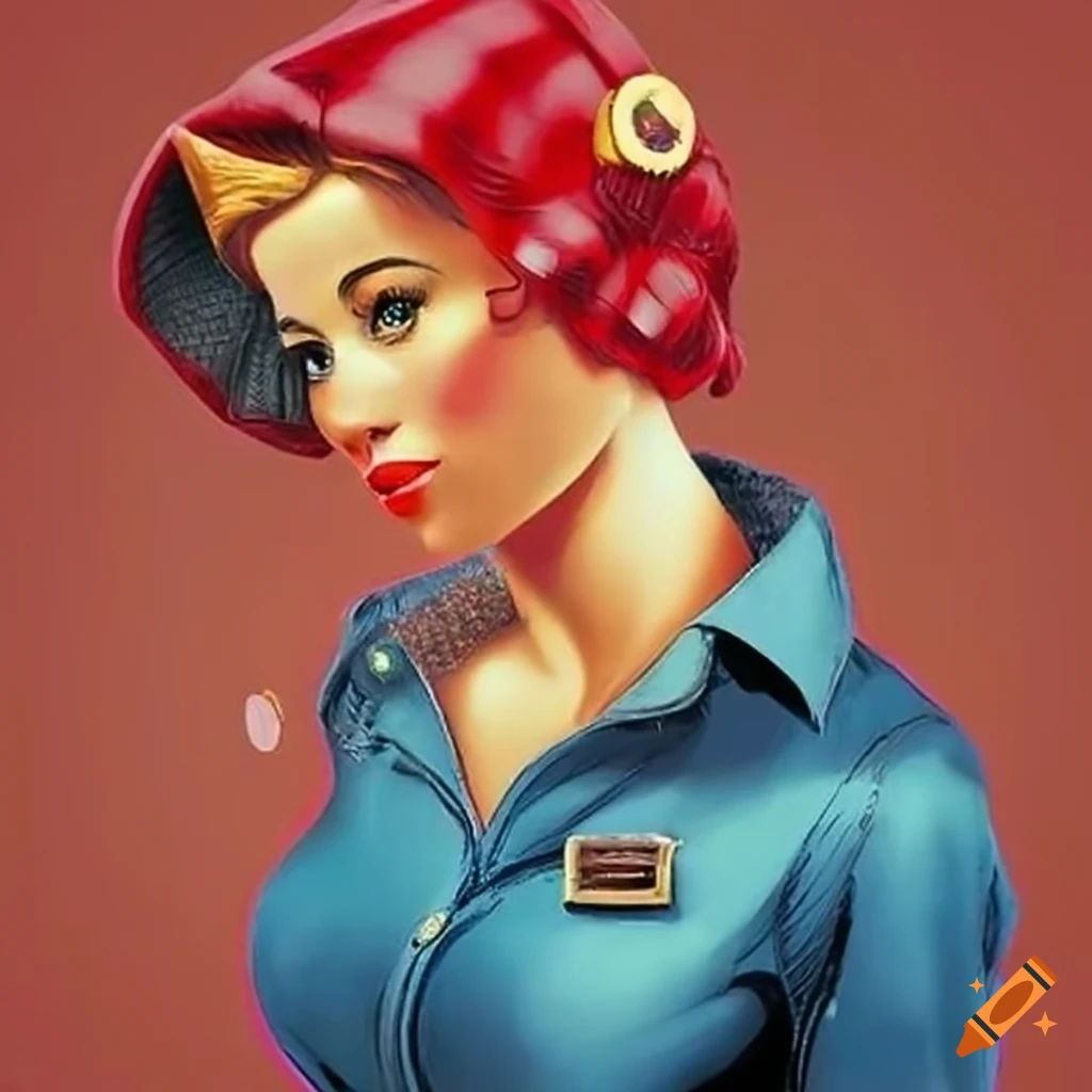 1920s inspired Mary Marvel in Rosie the Riveter style