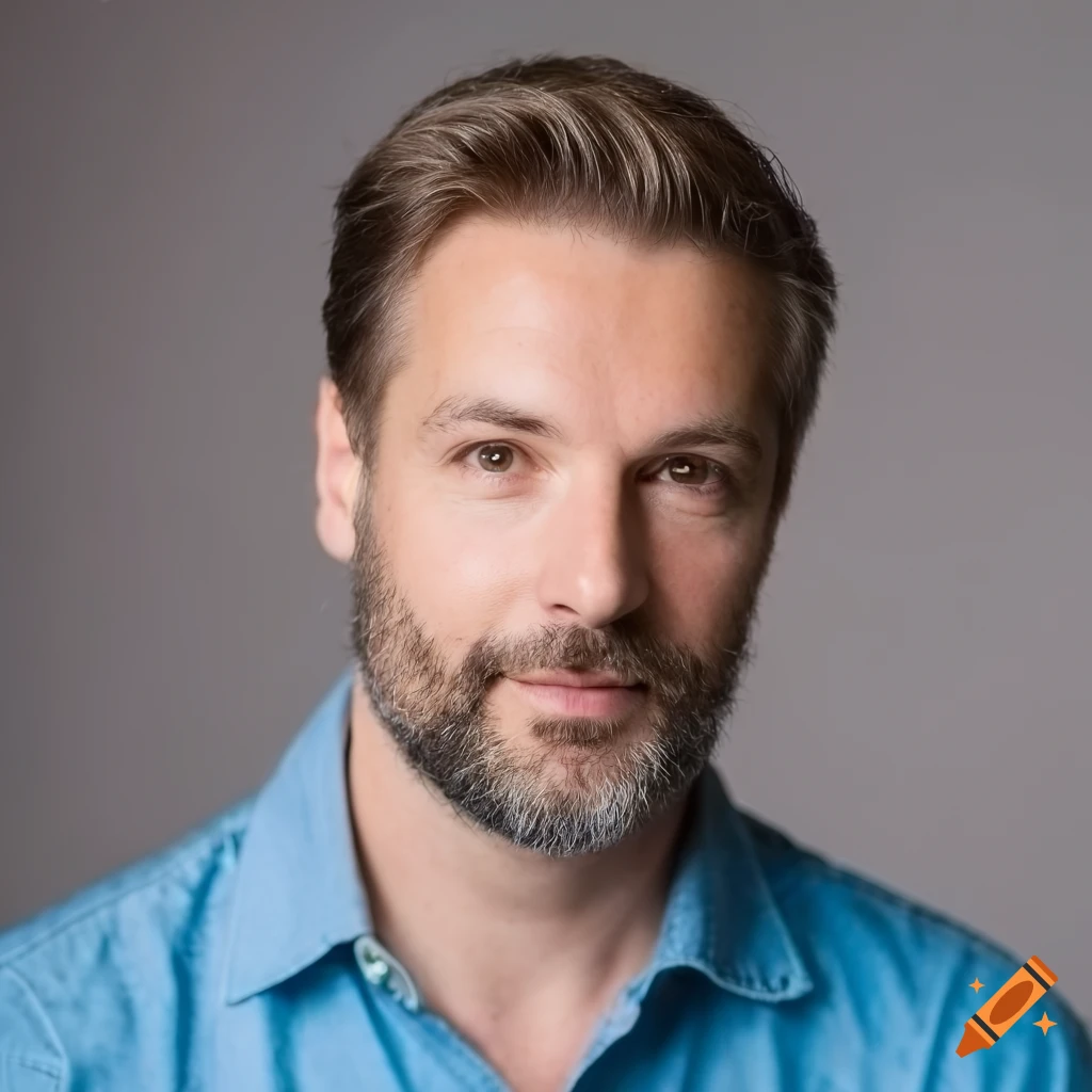 Handsome 53 year old Caucasian Man With Facial Hair In Natural Lighting 