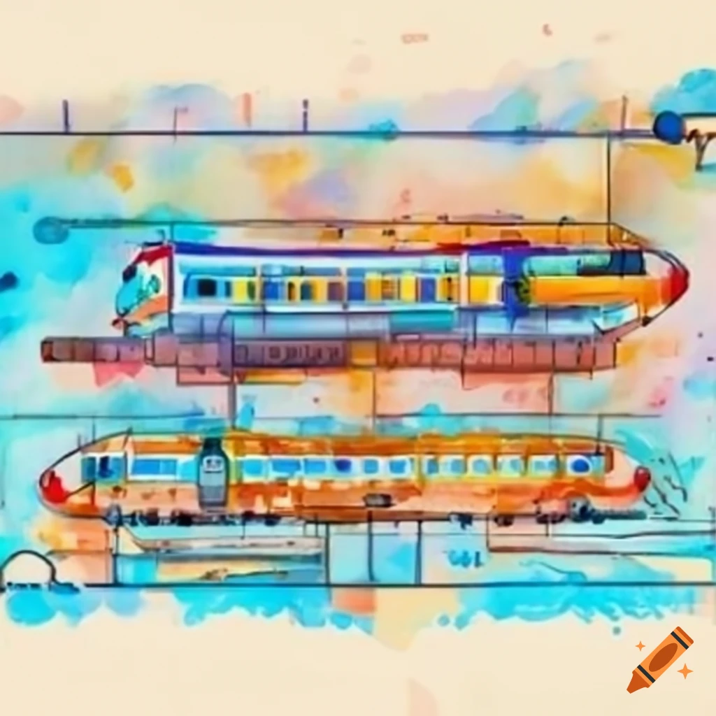 Subterranean transportation network with multiple levels and trains