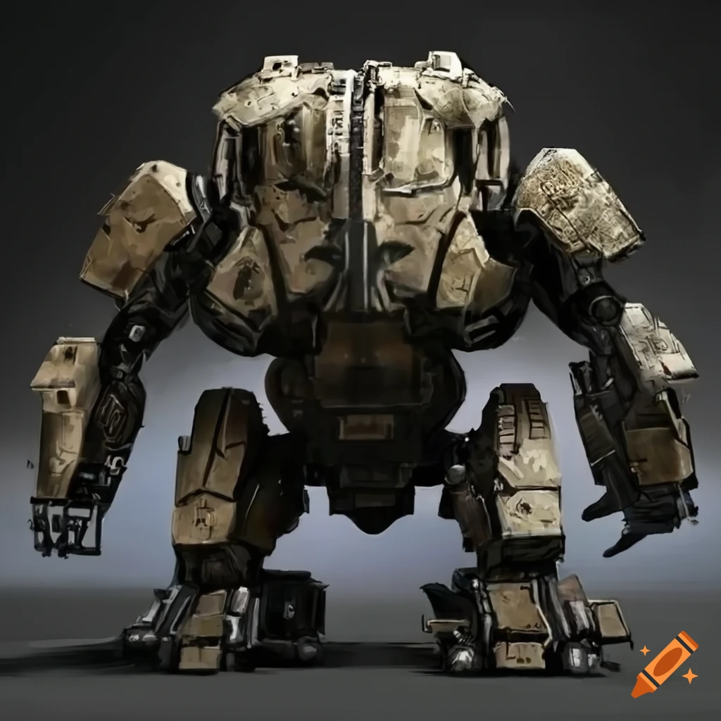 Armored Mech on a floating canvas wrap
