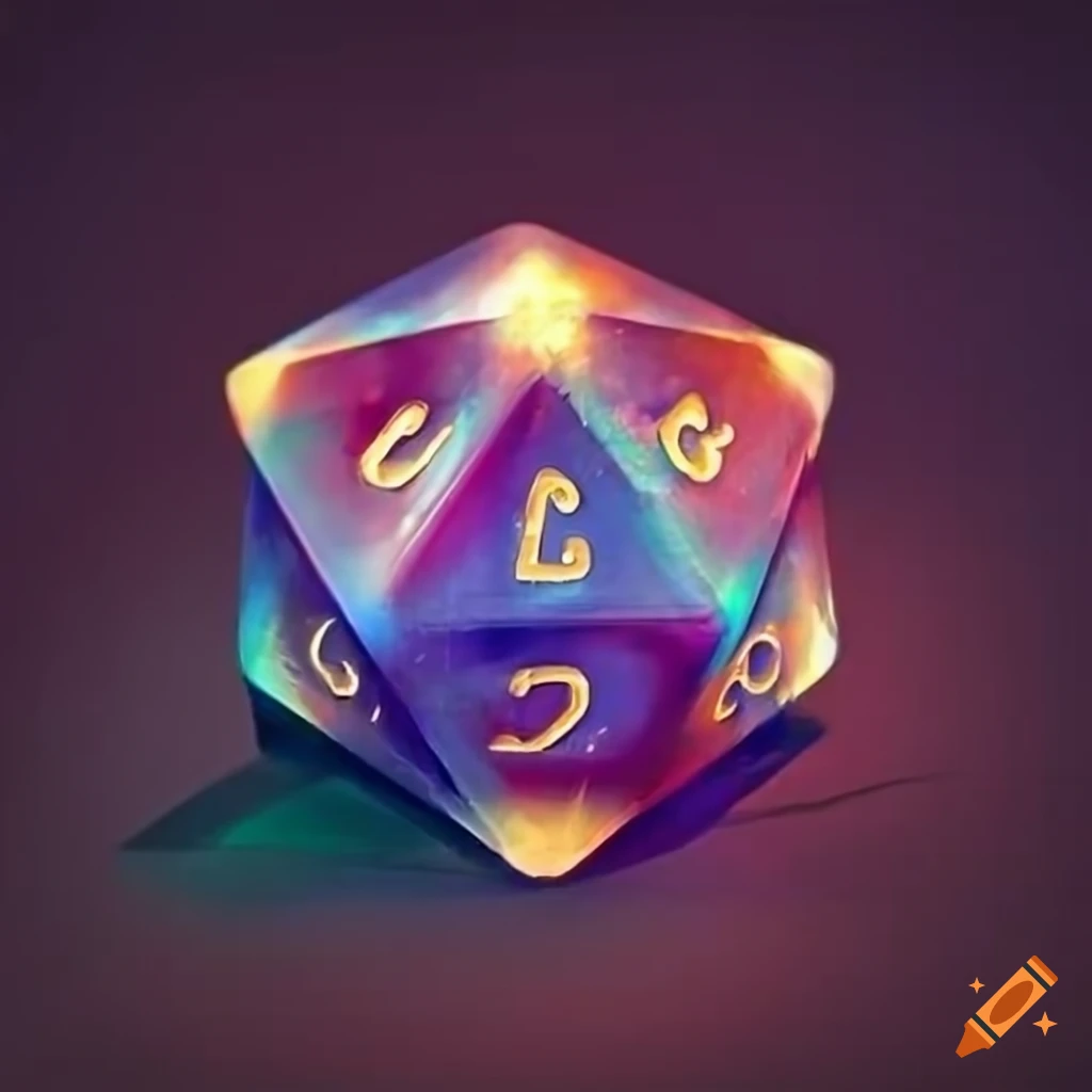 D20 dnd dice logo in magical art style on Craiyon