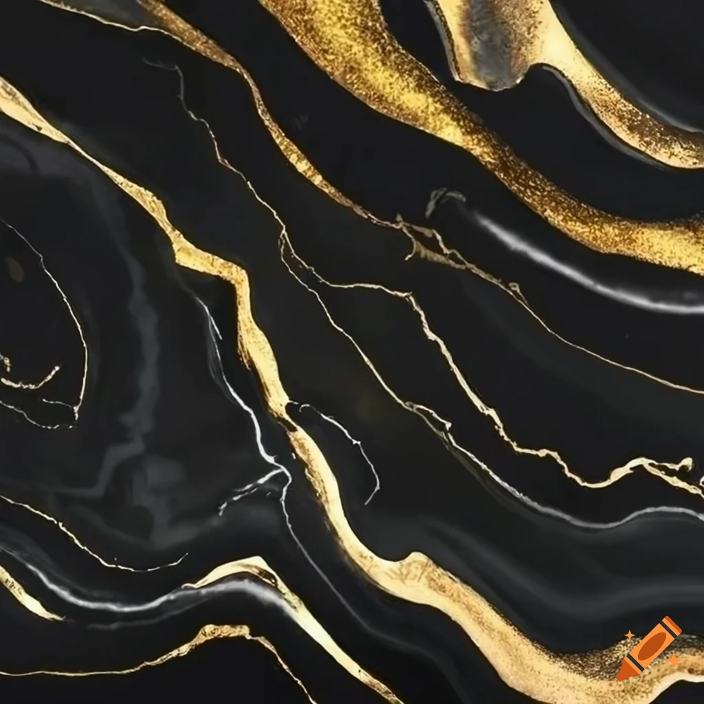 Textured marble in gold, black, and gray watercolor