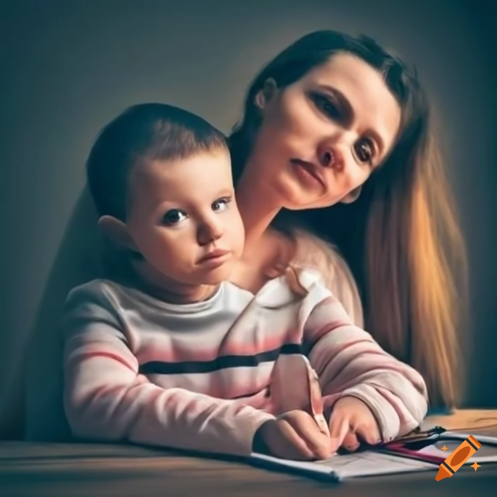 Mother and child sharing a loving moment with space for a quote