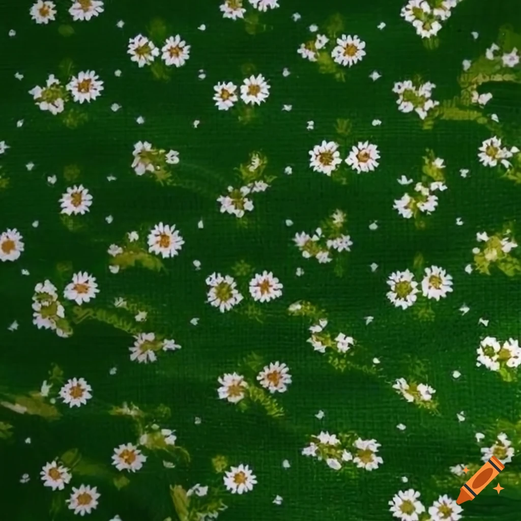 White checkered fabric pattern with small white flowers