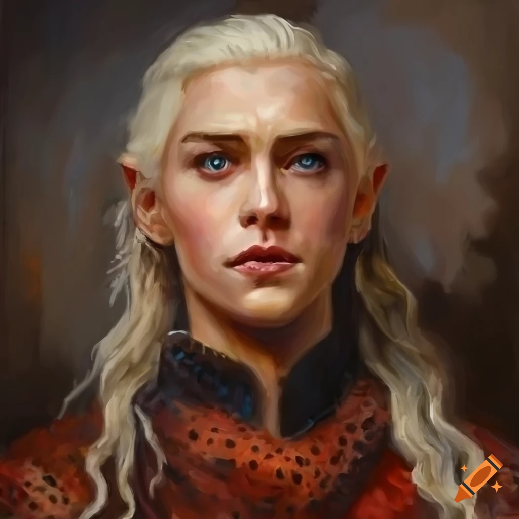 Oil painting of the game of thrones character dallagon targaryen on craiyon
