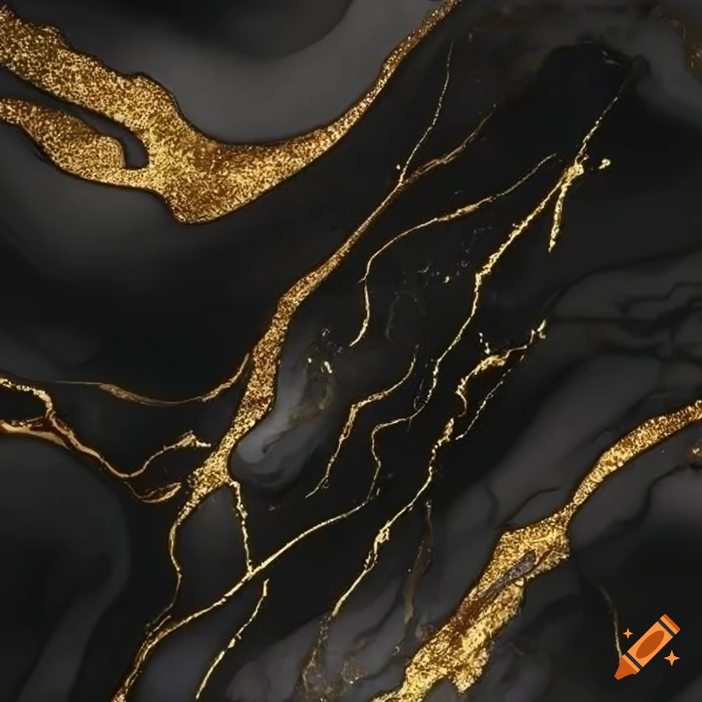 Textured marble in gold, black, and gray watercolor