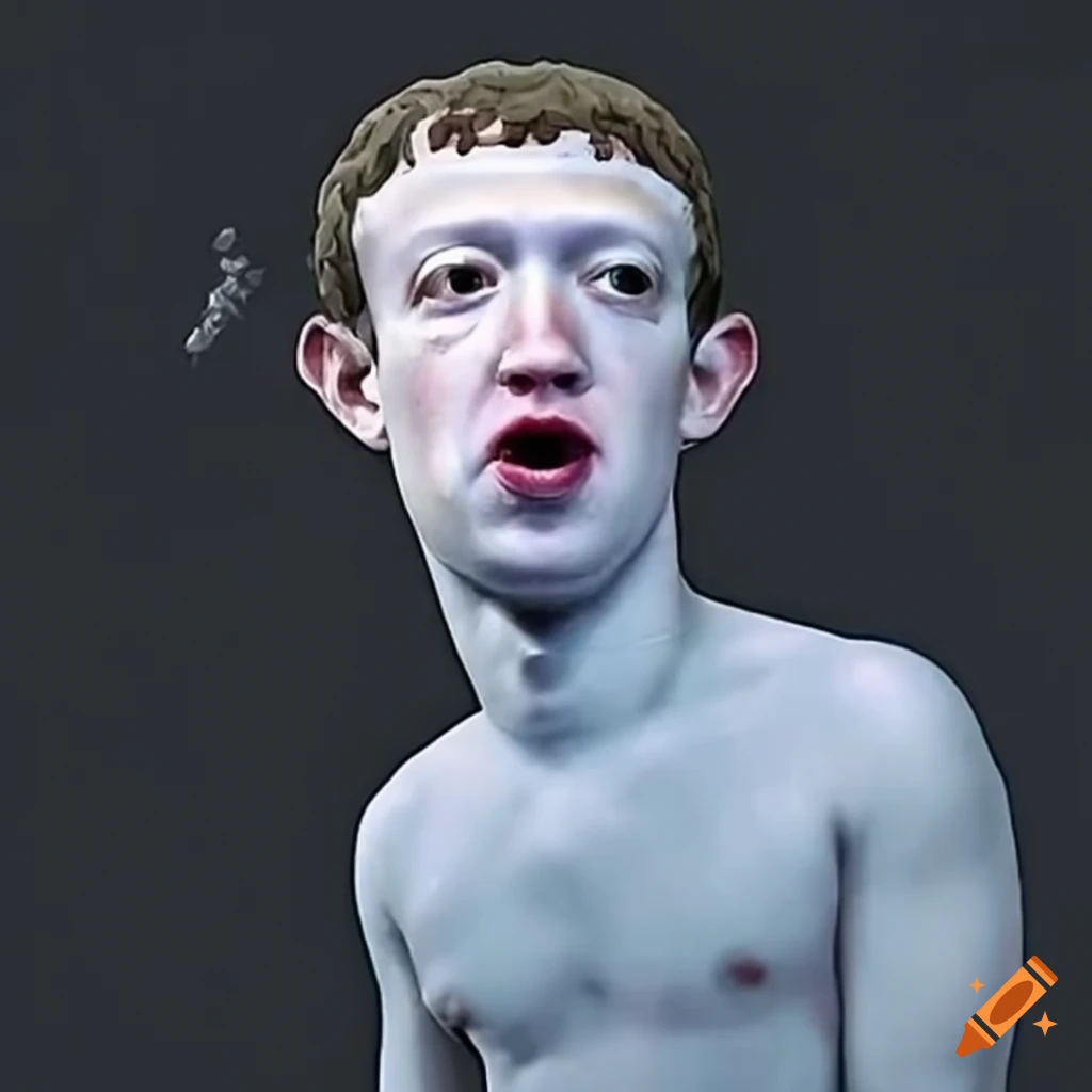 Mark zuckerberg's face humorously depicted on the moon on Craiyon