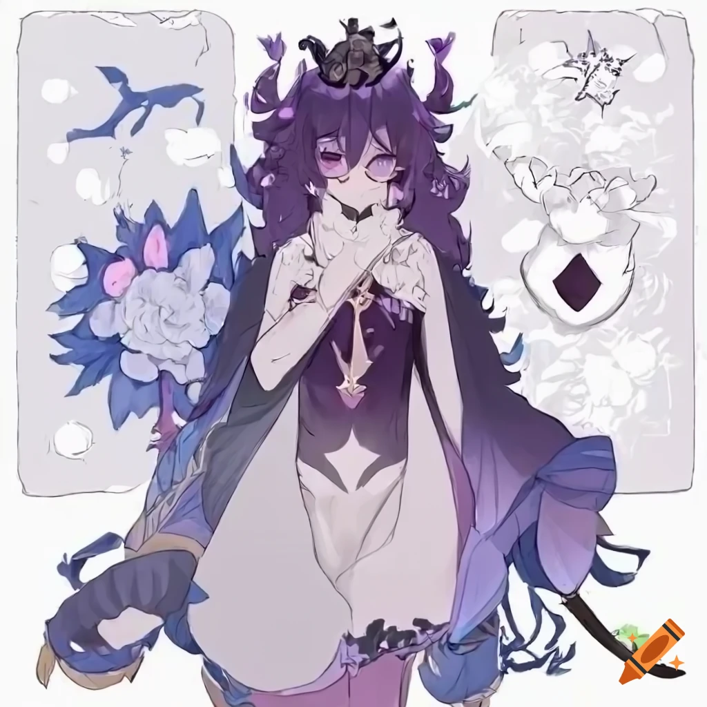 Anime-style character inspired by the flower datura in Genshin Impact artstyle