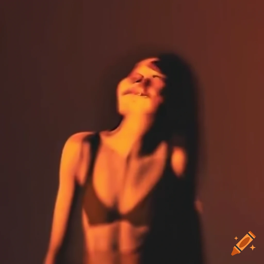 Female dancer in desert with oasis in a blurry setting