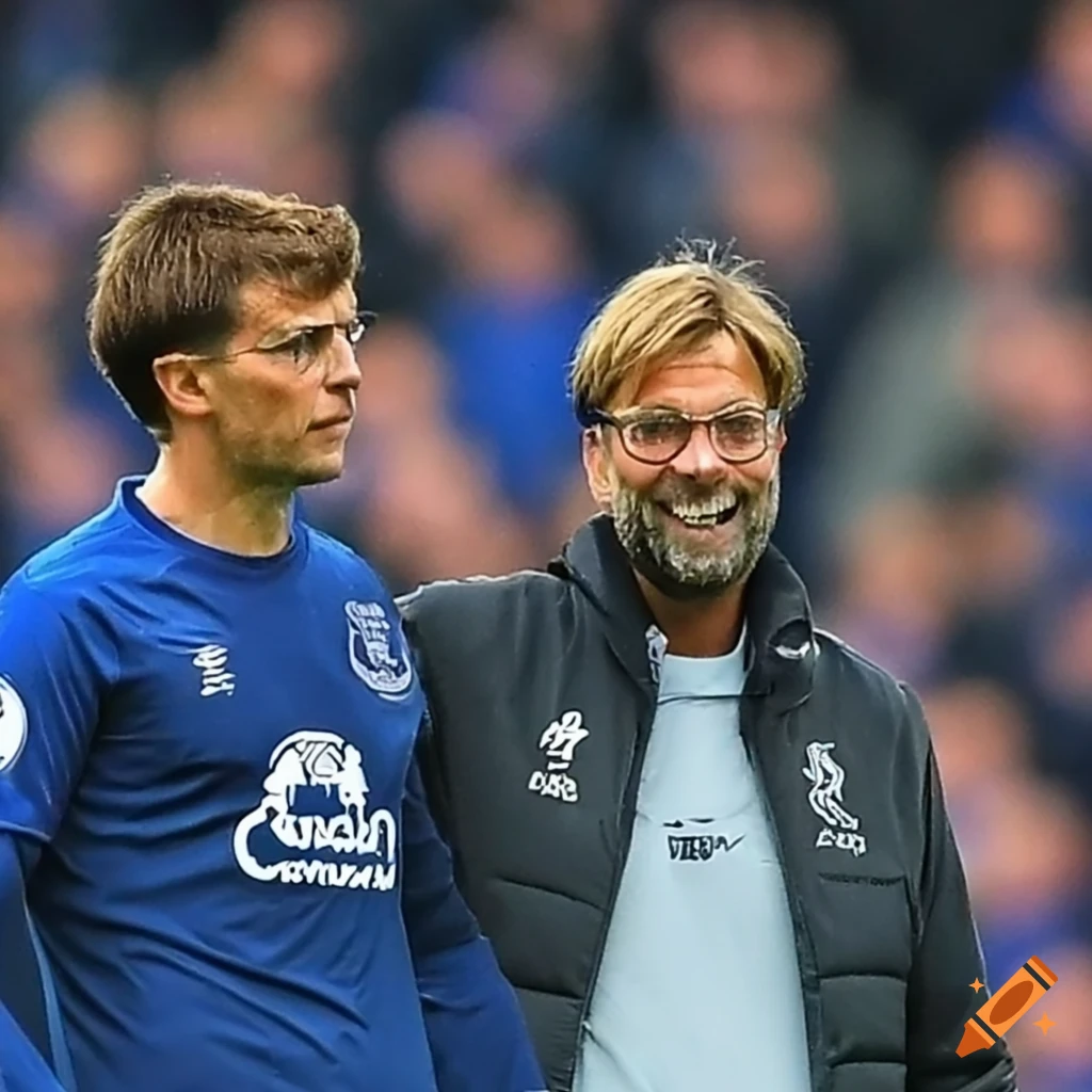 Jurgen Klopp with Everton supporters in the stadium
