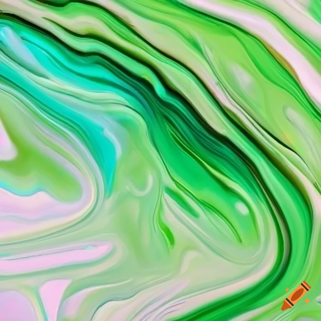 Abstract painting using white and green colors