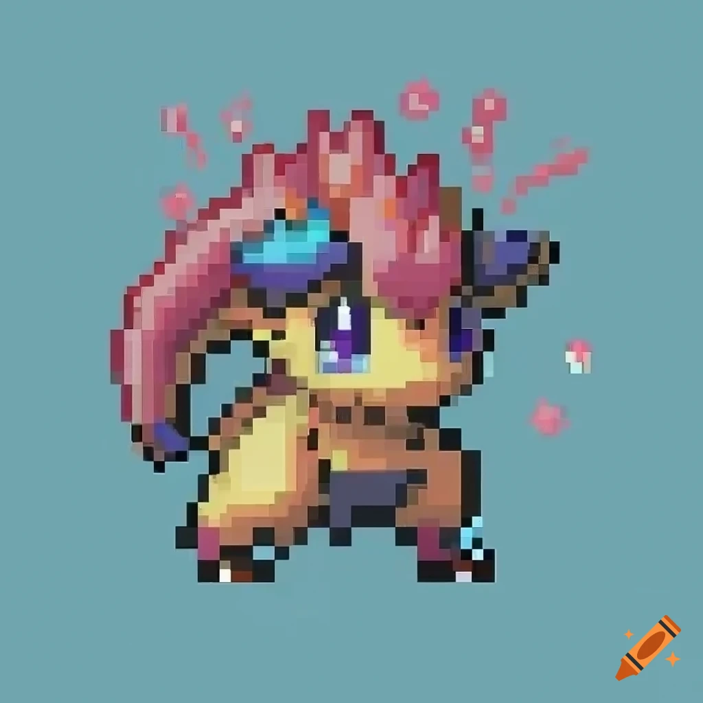 Pixel art of fighting-type pokémon Clubclubchoo