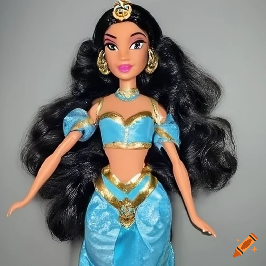 Princess Jasmine doll with blue and gold dress
