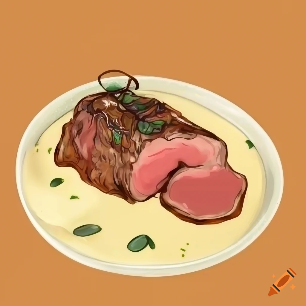 Appetizing Roast Tenderloin Cream Sauce with Czech Dumplings gourmet food logo