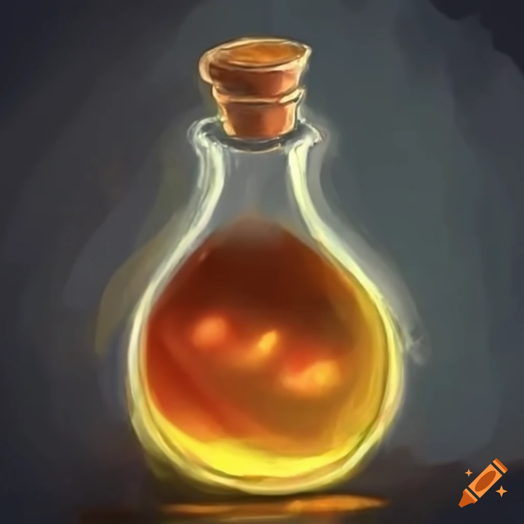 Golden shimmering potion of luck