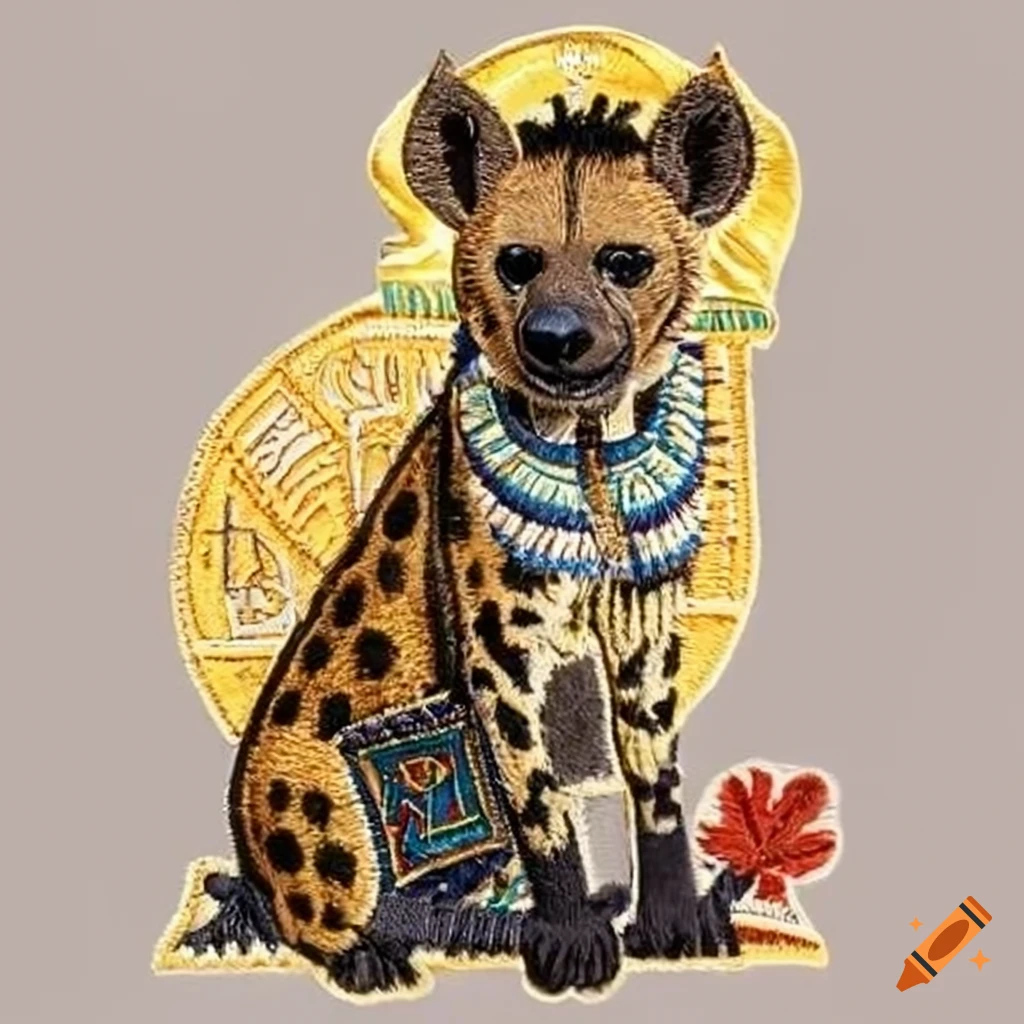 Hyena with Egyptian accessories patch