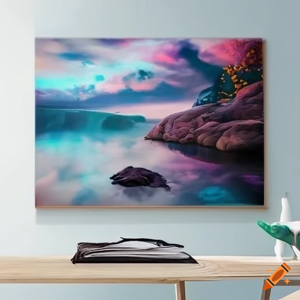 Floating canvas wrap displaying stunning beauty on Craiyon