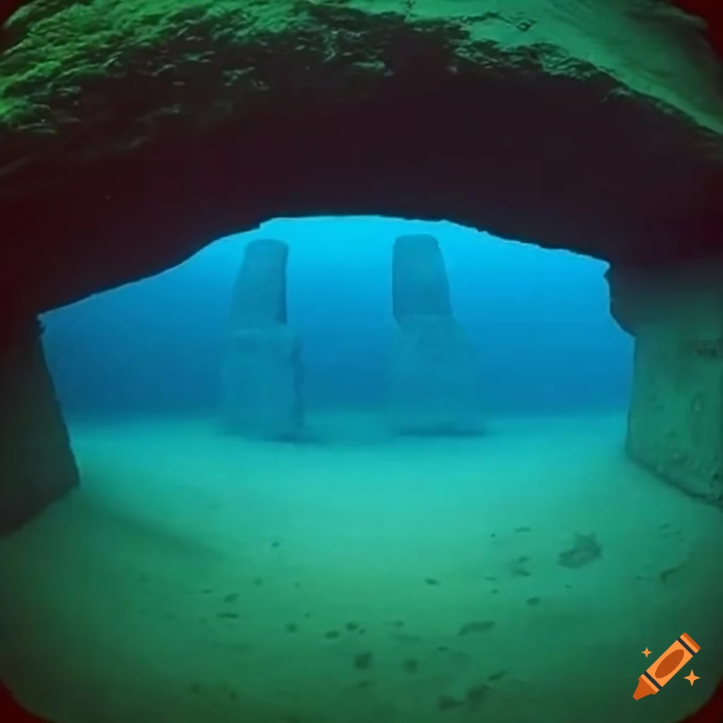 1970s archival footage of wide-angle view looking out of cave