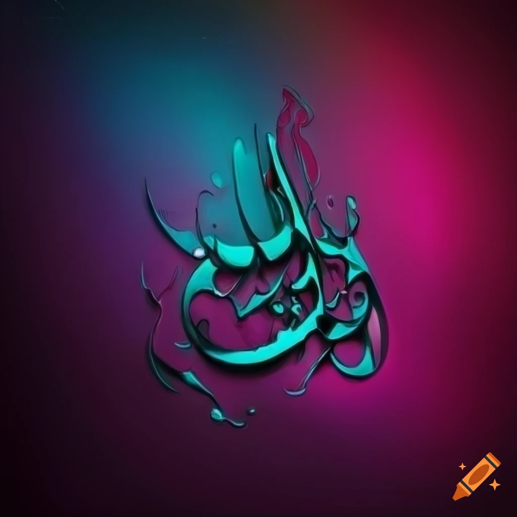 Elvish script word 'leben' on colorful space background