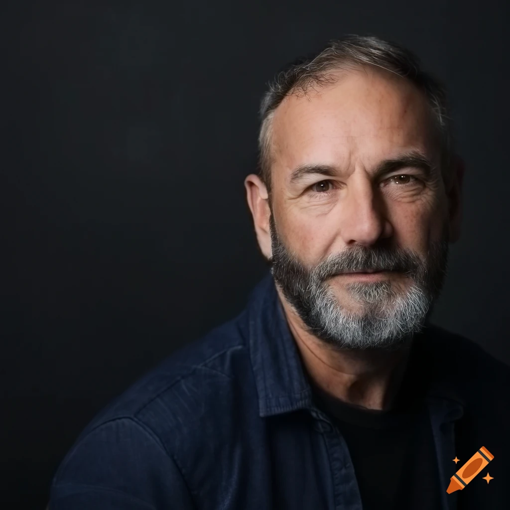 Portrait of a 64-year-old Swiss man with brown eyes