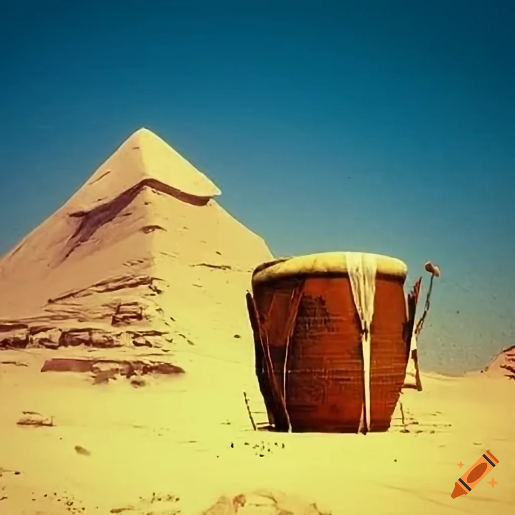 Eerie 1970's documentary footage of ancient egyptian desert landscape