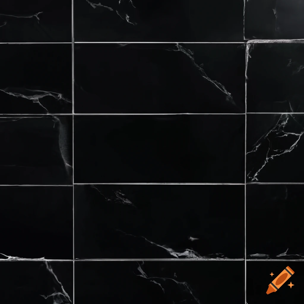 Black marble tile wall background