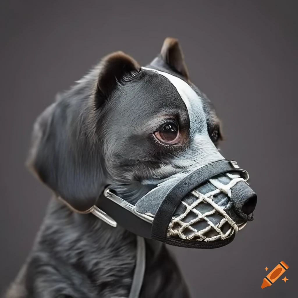 Black and white truffle dog muzzle on Craiyon