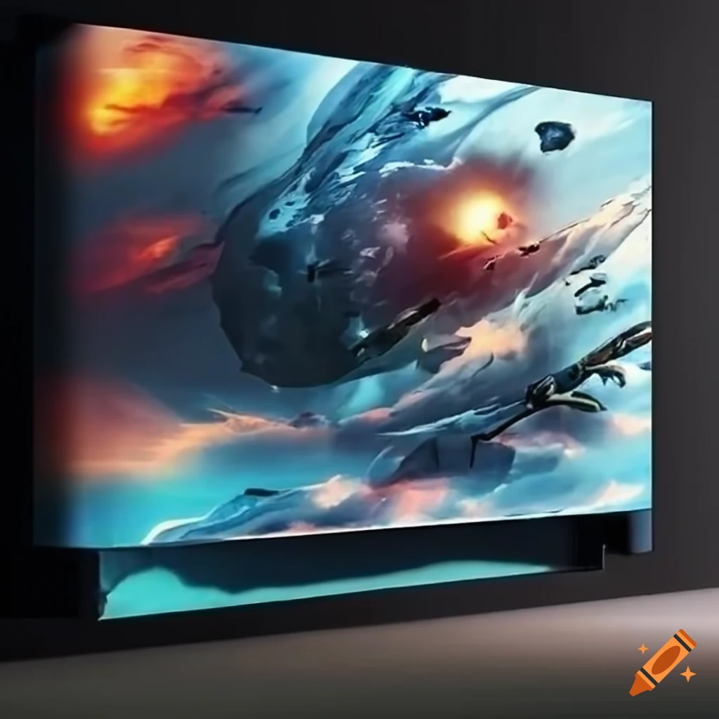 Floating canvas wrap showcasing a stunning and beautiful mech design